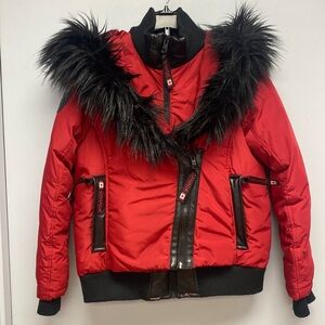 Canada Weather Gear Faux Fur Trim Hooded Bomber Jacket